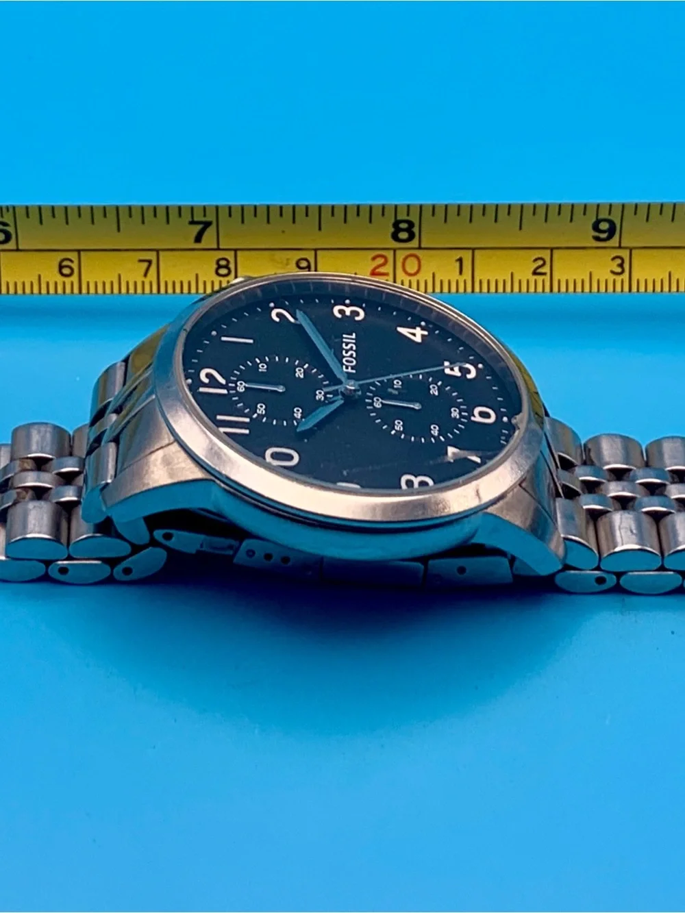 FOSSIL TOWNSMAN FS4875 Men’s Chrono Wristwatch All St Steel Working New Battery